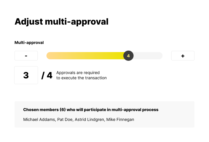 Screenshot from the Montes Auri application illustrating the configuration of the multi-approval mode.